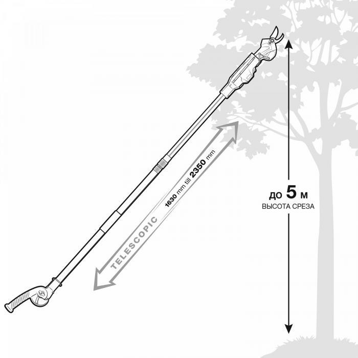 Рукоятка телескопическая 1630-2350 мм DAEWOO DAGP 235 - фото 1 - id-p206898601