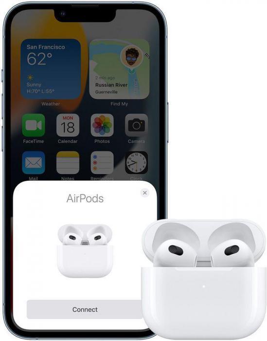 Наушники Apple AirPods 3 A2565/A2564/A2897 Lightning, Bluetooth, вкладыши, белый [mpny3am/a] - фото 5 - id-p207589680