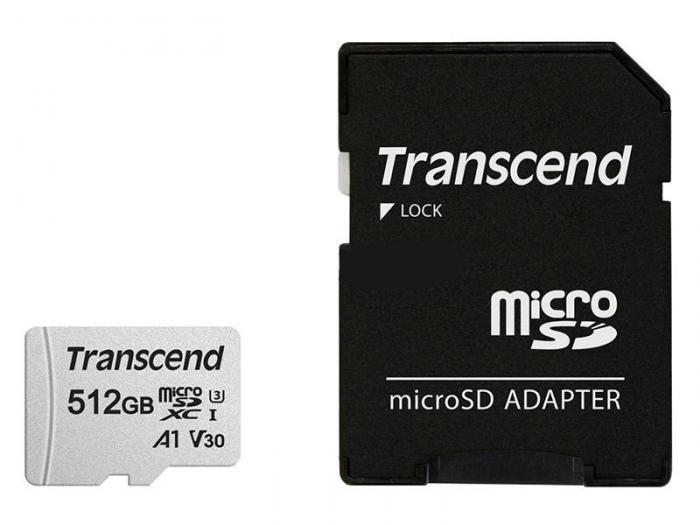 512Gb - Transcend 300S Micro Secure Digital XC Class 10 UHS-I TS512GUSD300S-A с переходником под SD - фото 1 - id-p206882440