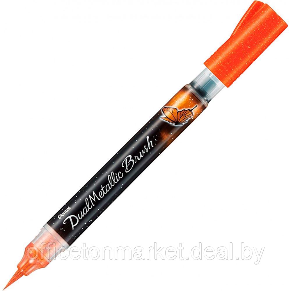 Маркер-кисть "Dual Metallic Brush" оранжевый металлик - фото 1 - id-p207331872