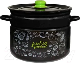 Кастрюля эмалированная сталь 9 л Appetite Berry