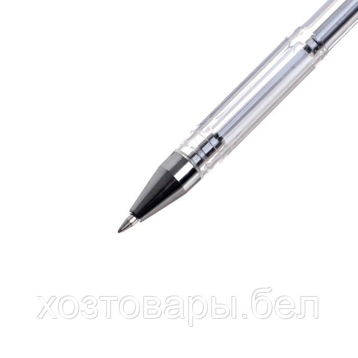 Ручка гелевая 0,5мм черная, корпус прозрачный - фото 3 - id-p207647076