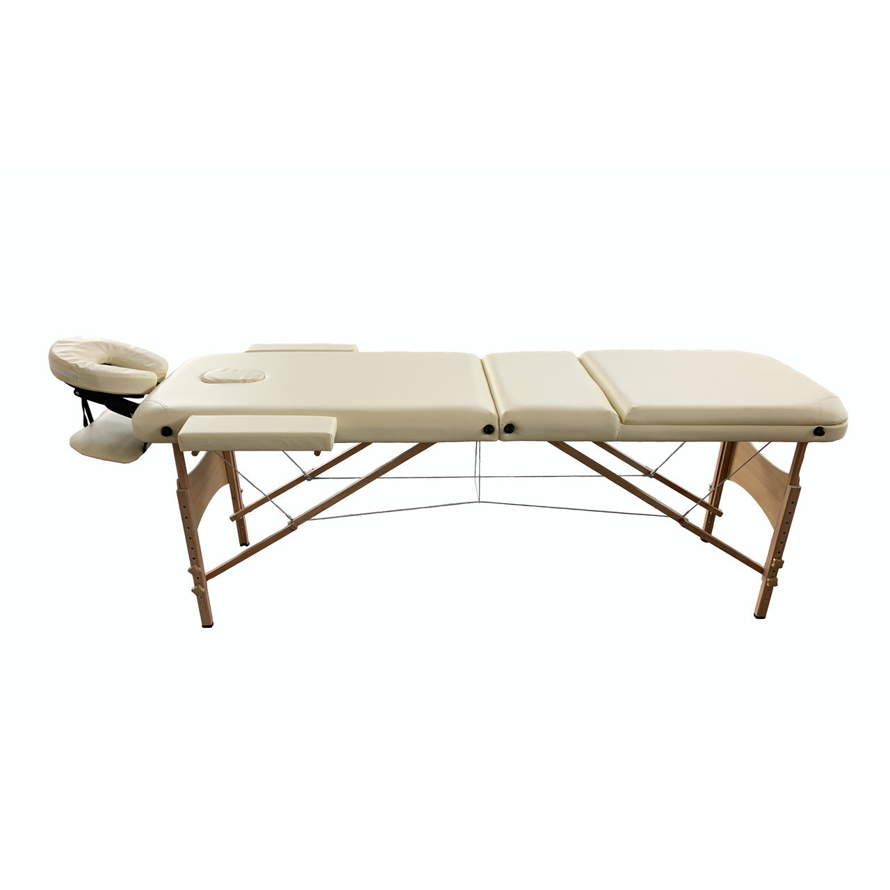 Складной 3-х секционный деревянный массажный стол RS BodyFit крем 60 см - фото 1 - id-p207652429