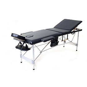 Складной 3-х секционный алюминиевый массажный стол RS BodyFit черный 70 см
