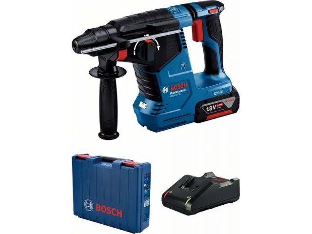 Аккум. перфоратор BOSCH GBH 187-LI в чем. (18.0 В, 2.4 Дж, 1 аккумулятор GBA 18V 5.0Ah, GAL 18V-40) - фото 1 - id-p207651500