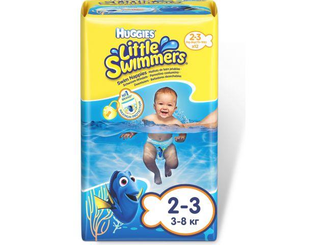 Подгузники детск. однораз. для плавания Little Swimmers 2-3 (3-8 кг) 12 шт. Huggies - фото 1 - id-p207657286