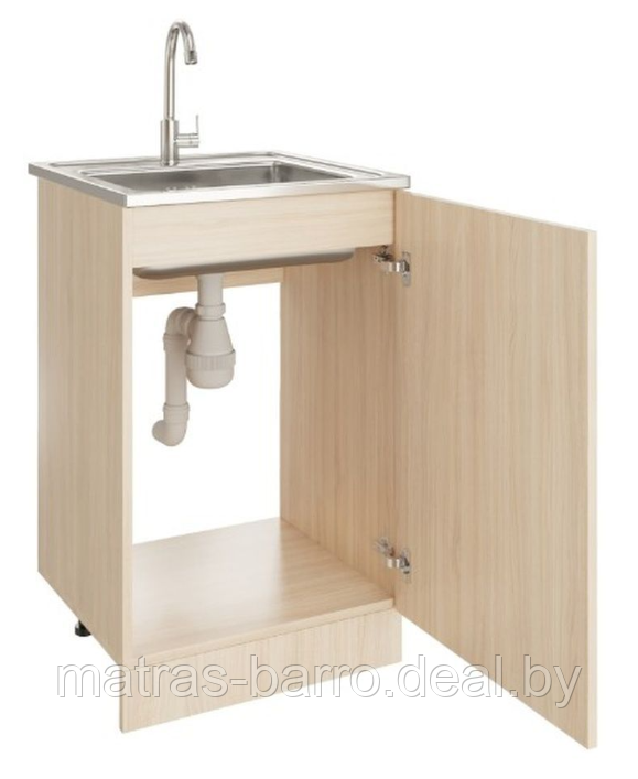 Шкаф кухонный под мойку НШ50м белый с мойкой-нержавейкой 50х60 см - фото 5 - id-p159642211
