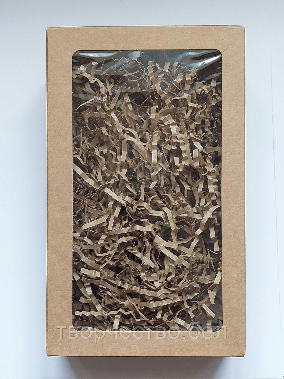 Коробка крафт с окошком №4, 12×20×4 см, Белая