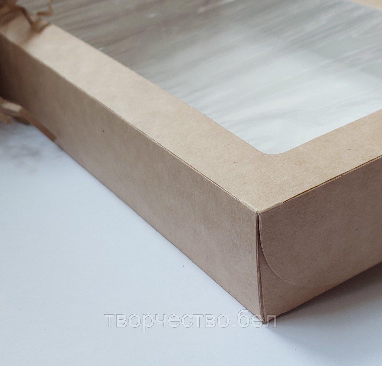 Коробка крафт с окошком №4, 12×20×4 см, Белая - фото 2 - id-p207704227