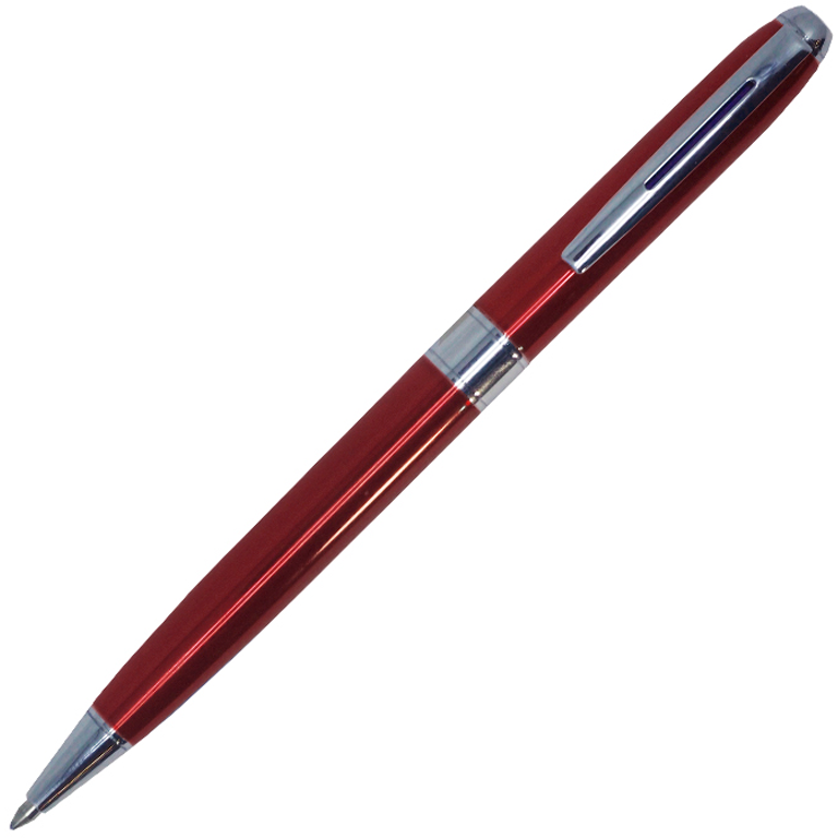 Ручка шариковая, металл, красный / серебро - фото 1 - id-p207703815