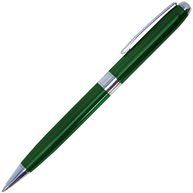 Ручка шариковая, металл, зеленый / серебро - фото 2 - id-p207704829