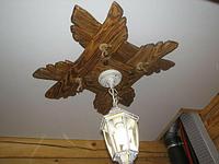 Люстра деревянная рустикальная "Старый Замок №1" на 1 лампу