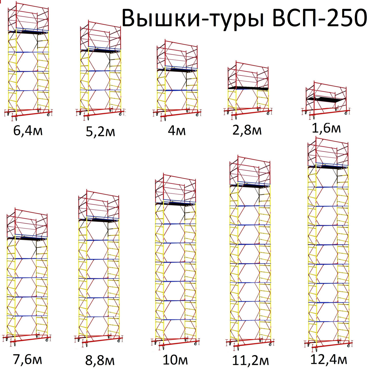 Тур-вышка строительная ВСП-250/0,7 (0,7х1,6м, Н=4,0м)