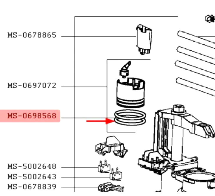 Уплотнительное кольцо заварочного поршня для кофемашины Krups XP7.., EA8.., ES6.. - фото 4 - id-p116091330
