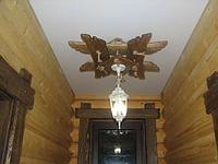 Люстра деревянная рустикальная "Старый Замок №4" на 1 лампу