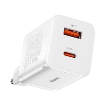 Baseus Сетевое зарядное Baseus Super Si Pro Quick Charger C+U 30W Белый