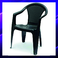Составной стул KORA для улицы, сада из пластика, имитация ротанга, цвет антрацит KOR180AN