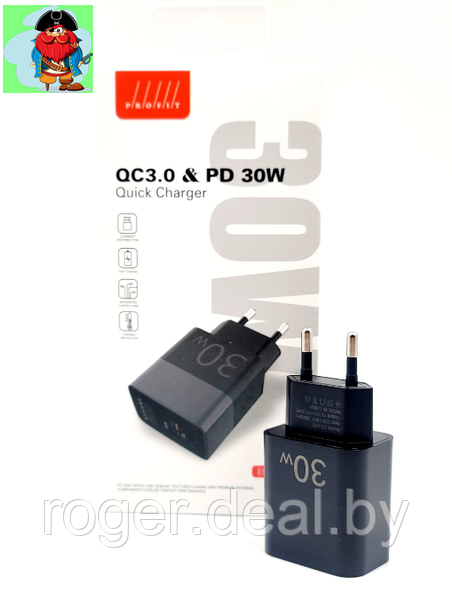 Сетевое зарядное устройство Profit ES-D61 30W, цвет: чёрный - фото 1 - id-p207706621