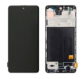 Дисплей (экран) для Samsung Galaxy A51 (A515) в раме с тачскрином (AMOLED), черный, фото 2