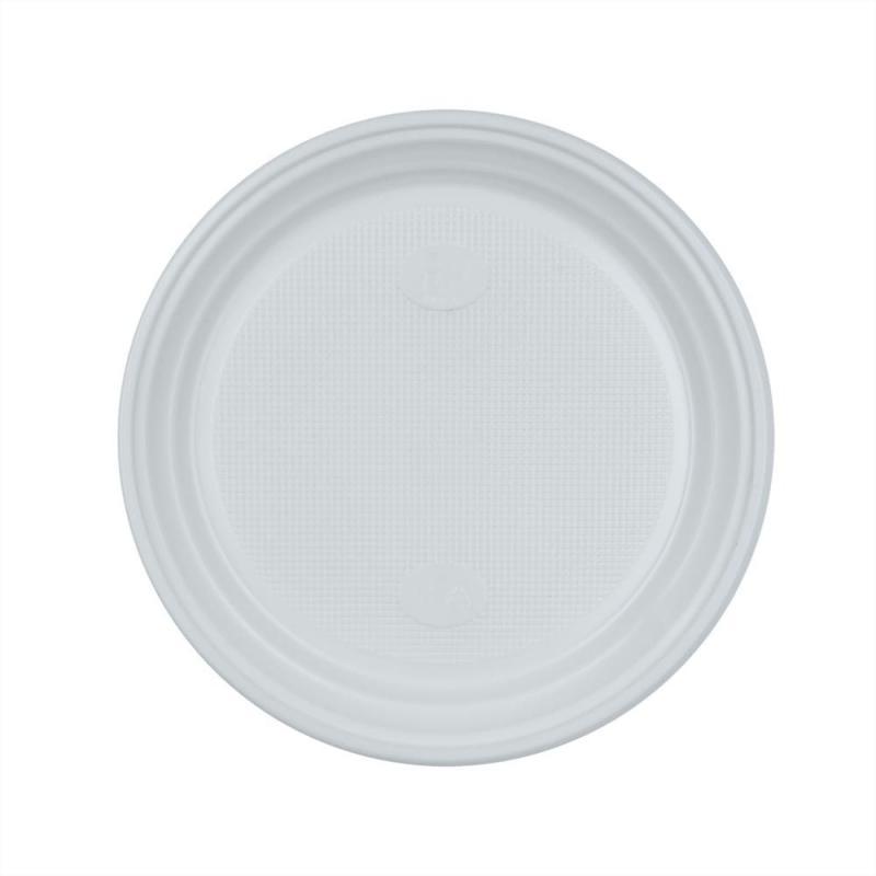 Тарелка пластиковая Д-205 мм белая (упаковка - 100 шт.) - фото 2 - id-p207709718