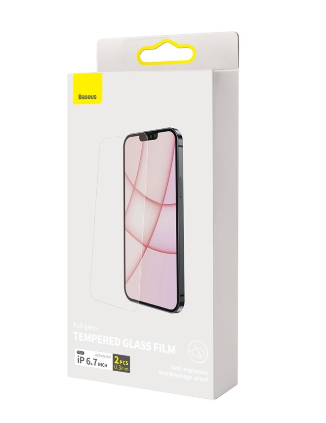 Защитное стекло Baseus для Apple Iphone 13 Pro Max прозрачный (2шт в комплекте) - фото 1 - id-p207709780