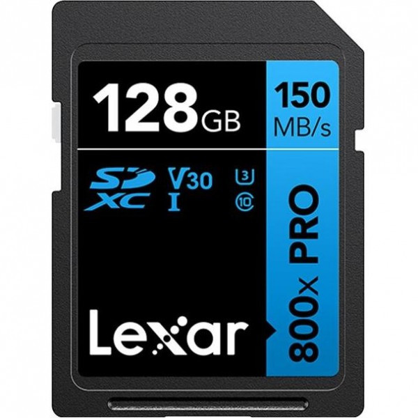 Карта памяти Lexar High-Performance 800x PRO SDXC 128Gb UHS-I U3 V30 150MB/s (R) 45MB/s (W) - фото 1 - id-p207710770