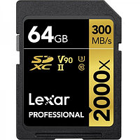 Карта памяти Lexar Professional 2000x SDXC 64Gb UHS-II U3 V90 300MB/s (R) 260MB/s (W)