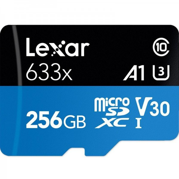 Карта памяти Lexar High-Performance 633x microSDXC 256Gb UHS-I U3 A1 V30 100MB/s (R) 45MB/s (W) - фото 1 - id-p207710776