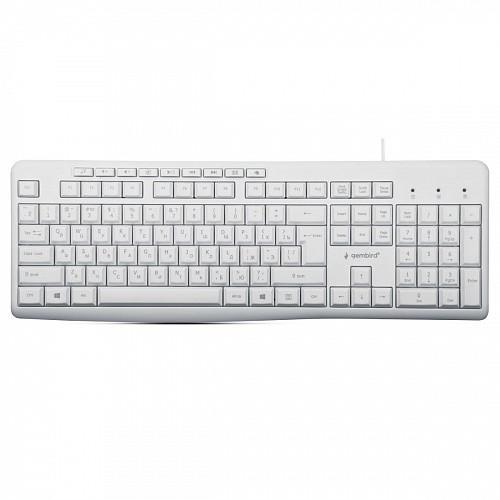 Клавиатура USB KB-8430M Gembird 113 кл, м/медиа, каб. 1.5м, белая - фото 1 - id-p203914976