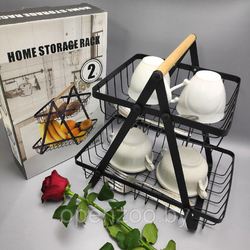 Корзина для хранения фруктов, овощей, посуды Home storage rack / фруктовница / хлебница / органайзер - фото 2 - id-p207713349