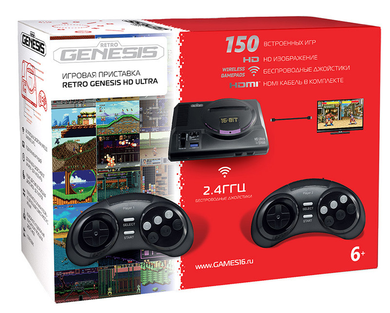 Игровая приставка SEGA Retro Genesis HD Ultra 16 Bit 150 игр HDMI - фото 1 - id-p207712703