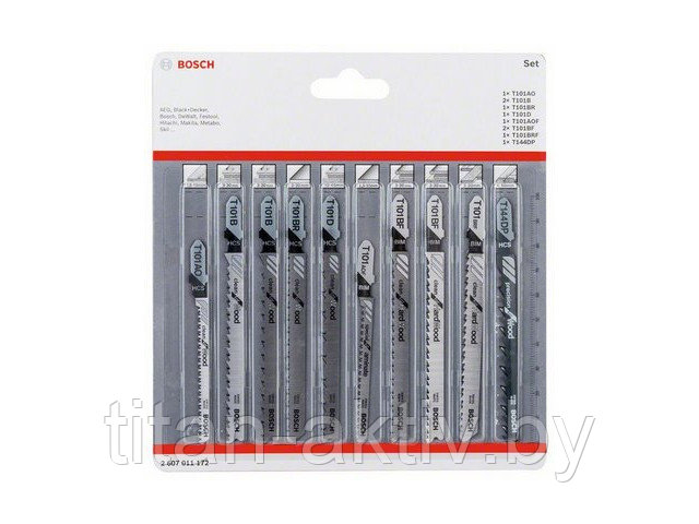 Набор пилок лобз. по дереву BOSCH для чистового пропила 10 шт.