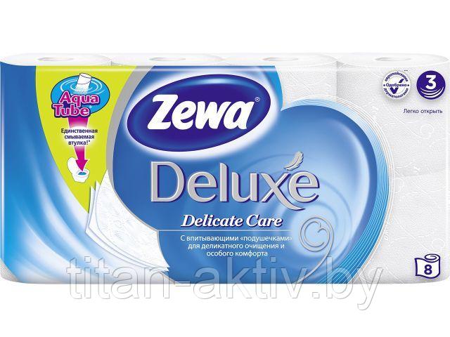 Бумага туалетная 3-х слойная Deluxe Pure White 8 рул. Zewa - фото 1 - id-p207704683