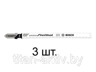 Пилка лобз. по дереву T308BFP (3 шт.) BOSCH (пропил с точным соблюдения угла, для точного реза, в т.