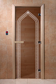 Дверь для сауны Doorwood серия "Арка" бронза