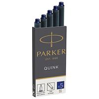 Картриджи чернильные PARKER "Cartridge Quink", КОМПЛЕКТ 5 штук, синие