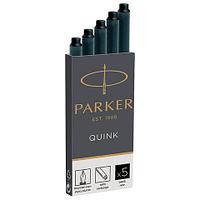 Картриджи чернильные PARKER "Cartridge Quink", КОМПЛЕКТ 5 штук, черные