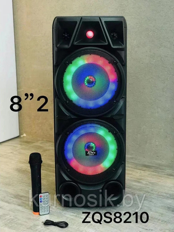 Колонка акустическая портативная BT Speaker ZQS8210 с микрофоном и пультом - фото 7 - id-p206120805