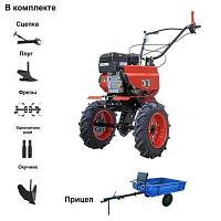 Мотоблок ОКА МБ-1Д2М10А c Прицепом и двигателем Кадви/Lifan 170F 7,0 л.с. В комплекте (плуг, фрезы, сцепка,