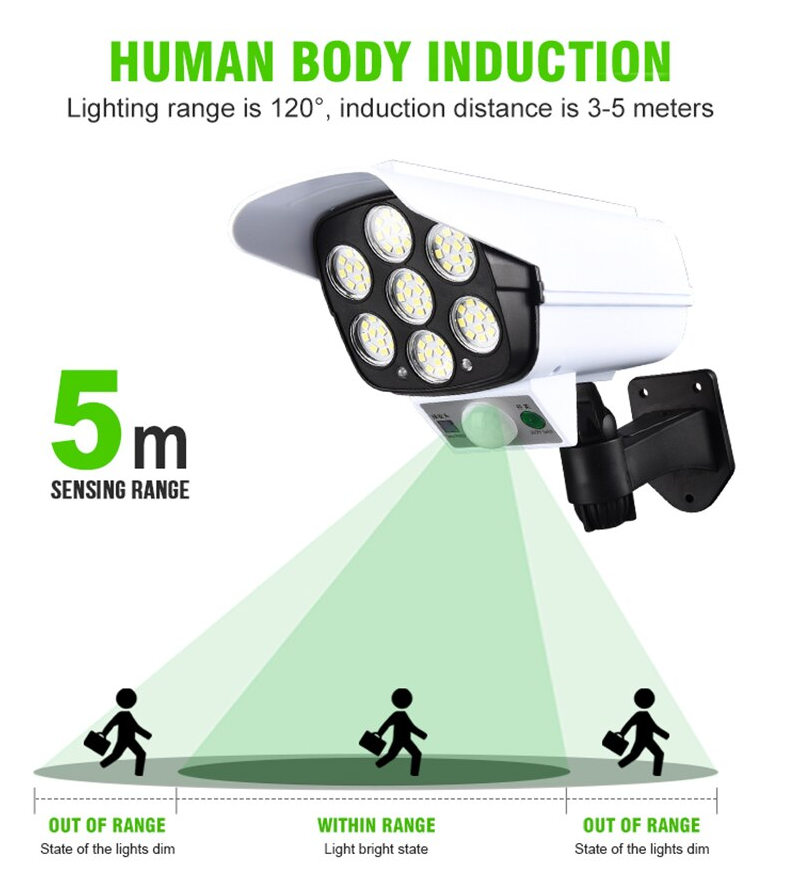 Светильник уличный на солнечной батарее Solar sensor light 2178T (камера муляж) датчик движения, пульт д/у, 77 - фото 8 - id-p147681199