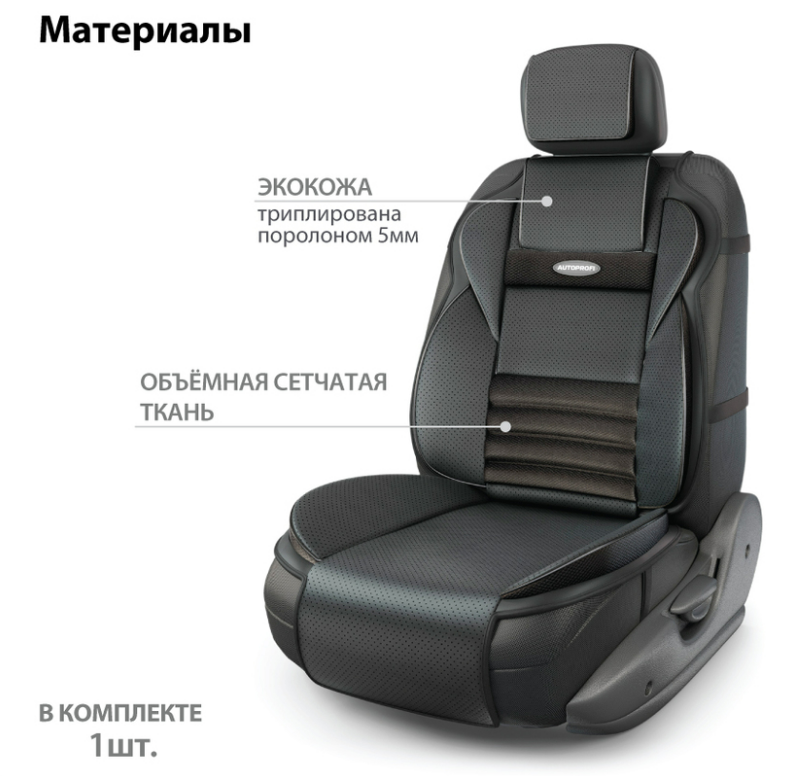 Накидка на сиденье Multi Comfort, ортопедическая, 6 упоров, 3 предмета, материал экокожа - фото 8 - id-p77166886