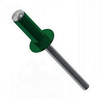 Заклепка вытяжная алюминий/сталь 4,0х10, RAL6005 (темно-зеленый) DIN 7337 (упак/50шт) - IMP00066