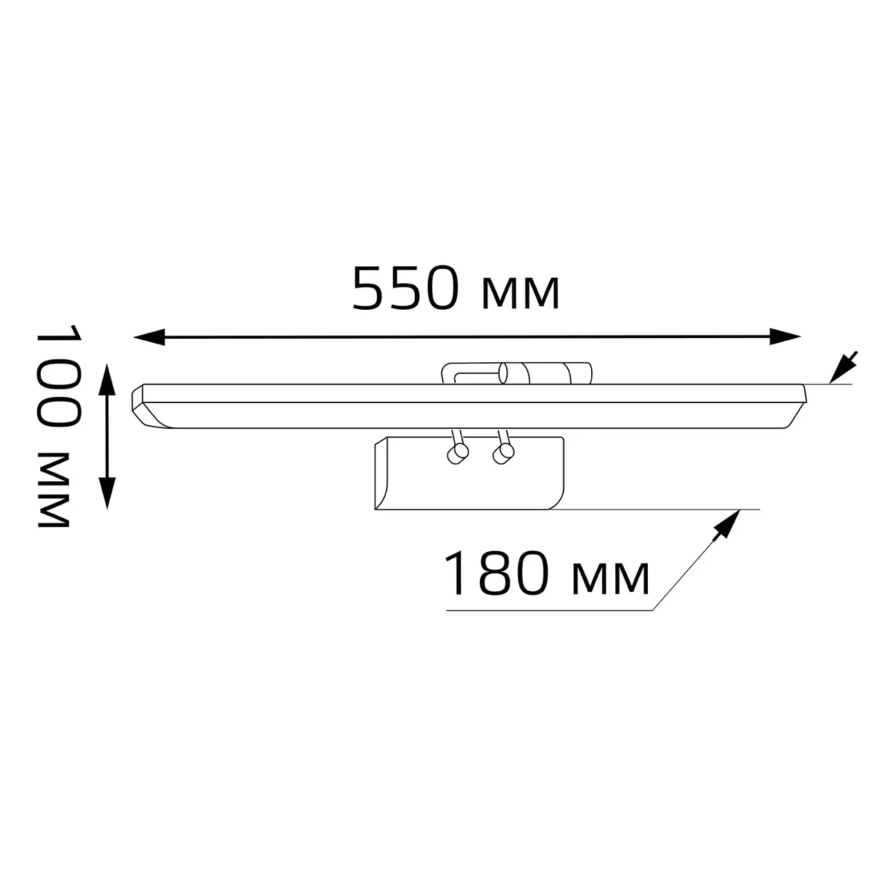 Настенный светодиодный светильник Gauss Medea BR024 12W 770lm 200-240V 550mm LED - фото 4 - id-p207750974