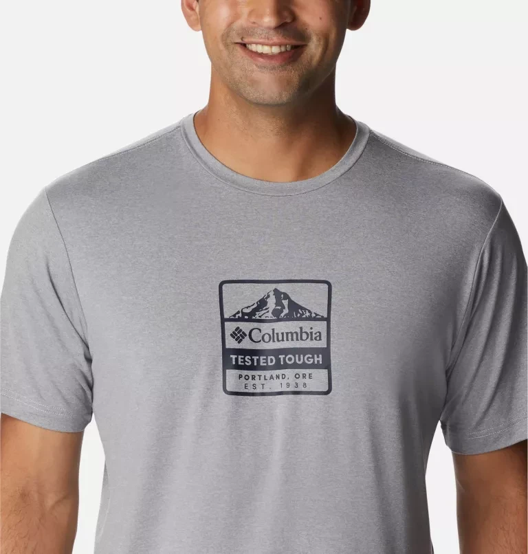 Футболка мужская Columbia Tech Trail Front Graphic SS Tee серый - фото 4 - id-p206895721