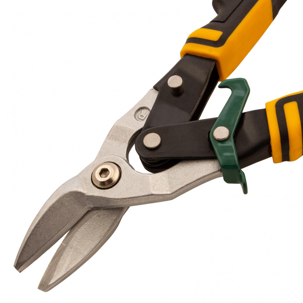 Ножницы по металлу, 270 мм, прямой и правый рез, сталь-СrMo, трехкомпонентные рукоятки Denzel - фото 4 - id-p207769770