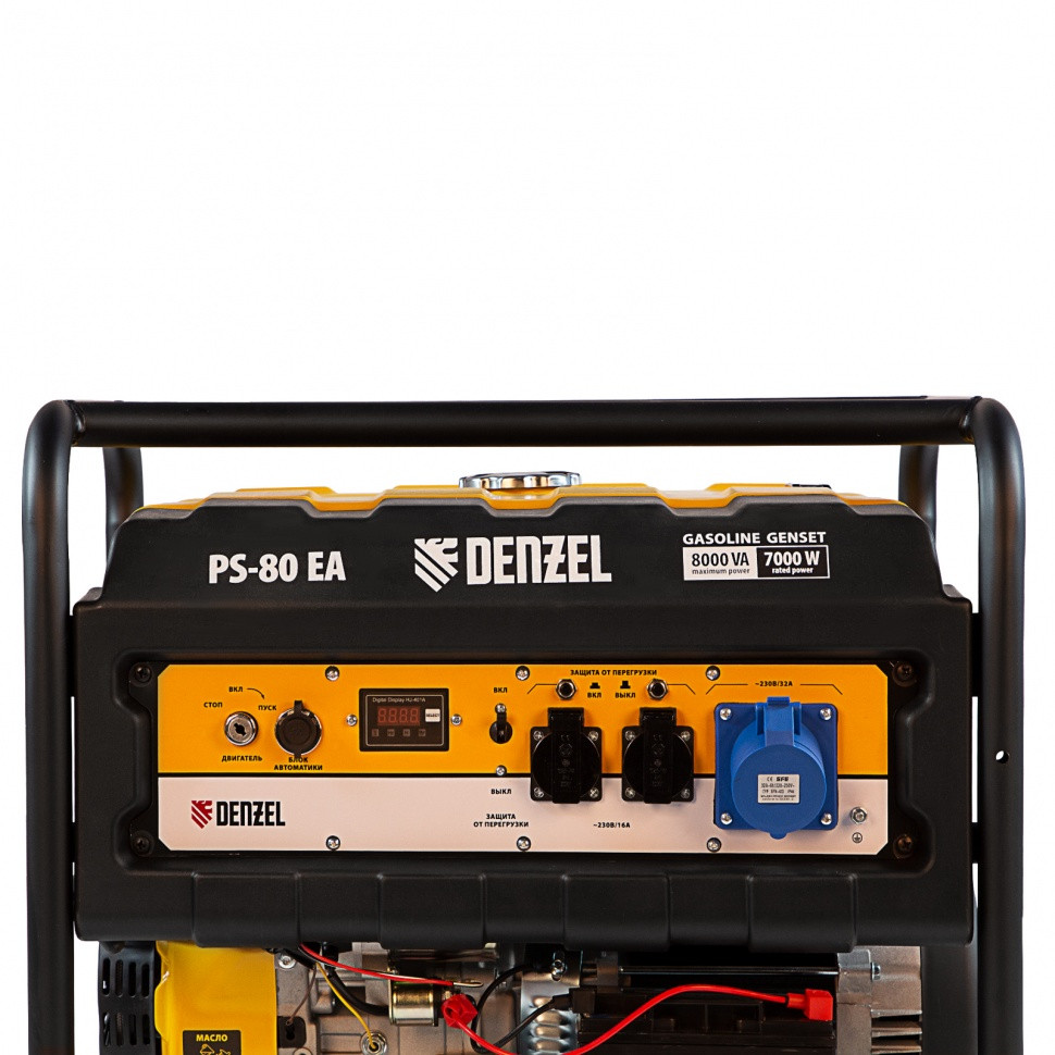 Генератор бензиновый PS 80 EA, 8.0 кВт, 230 В, 25 л, коннектор автоматики, электростартер Denzel - фото 4 - id-p207771527