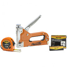 Набор: степлер мебельный регулируемый, скобы 500 шт, рулетка 2 м, тип скобы 53, 4-14 мм Sparta, фото 3