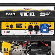 Генератор бензиновый PS 90 EA, 9.0 кВт, 230В, 25 л, коннектор автоматики, электростартер Denzel, фото 3