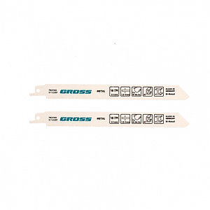 Полотна по металлу для сабельной пилы 4402 - S1122EF, 180 x 1.4 мм, 2 шт. Gross