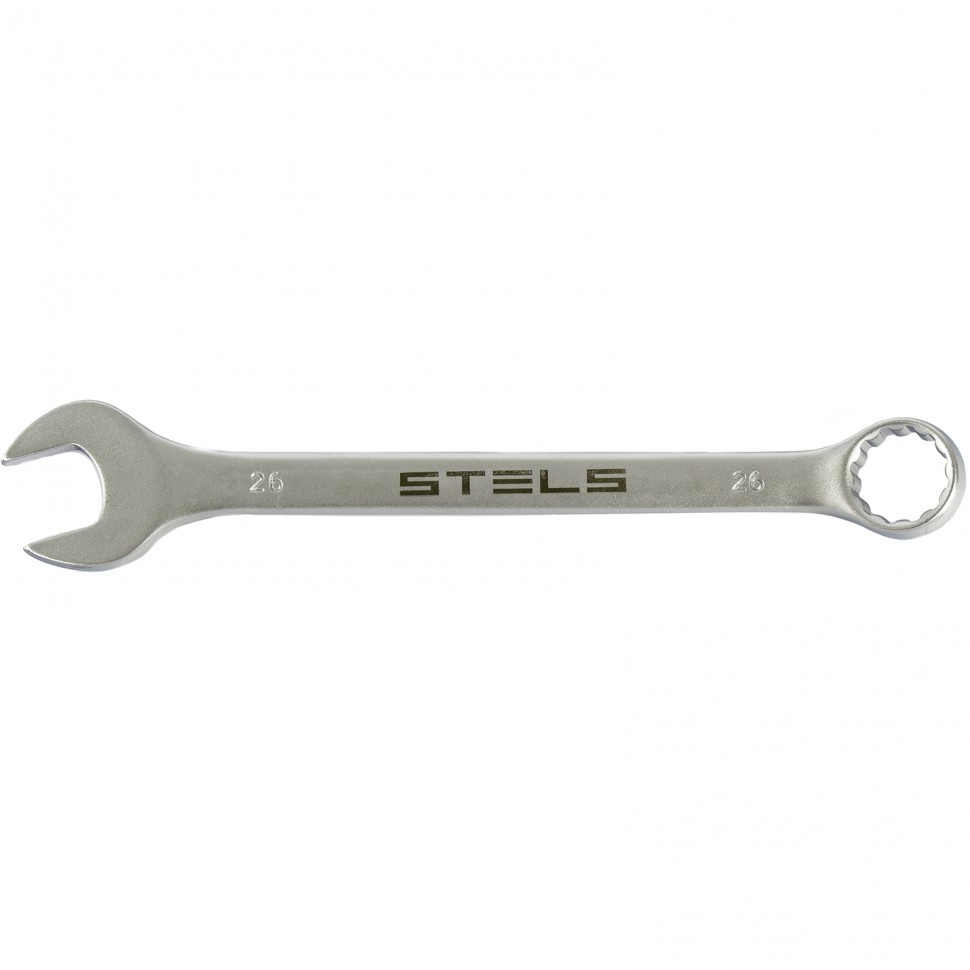 Ключ комбинированный, 26 мм, CrV, матовый хром Stels - фото 1 - id-p207767430
